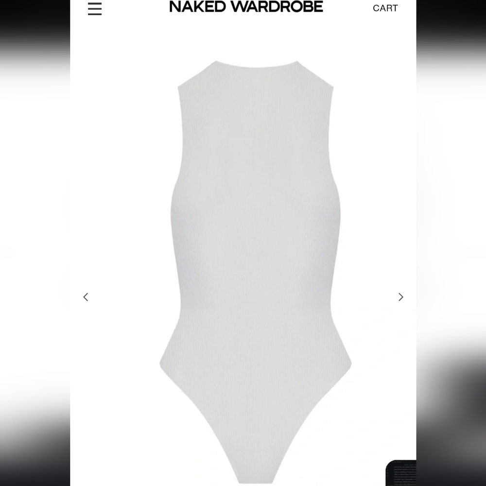 Naked wardrobe sleeveless bodysuit in ivory size small